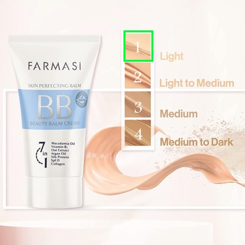 بی بی کرم 7 در 1 فارماسی اصل مناسب انواع پوست Farmasi 7 In 1 Bb Cream شماره 01
