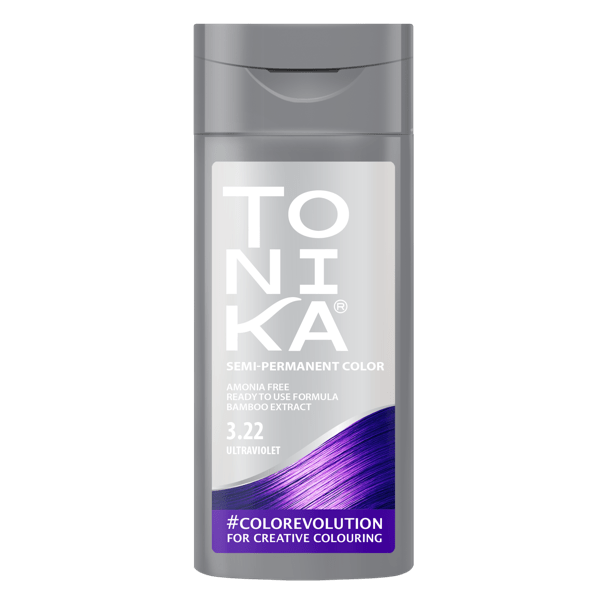 شامپو رنگ مو تونیکا اصل شماره 3.22 رنگ بنفش رنگساژ Tonika Hair Color Shampoo