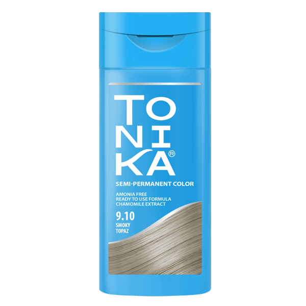 شامپو رنگ مو تونیکا اصل شماره 9.10 رنگ دودی نقره ای (پلاتینه) رنگساژ Tonika Hair Color Shampoo