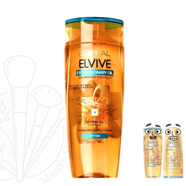شامپو لورال تقویت کننده مناسب انواع مو مخصوصا موی خشک و آسیب دیده اصل آمریکایی LOreal Paris ELVIVE Extraordinary Nourishing Shampoo