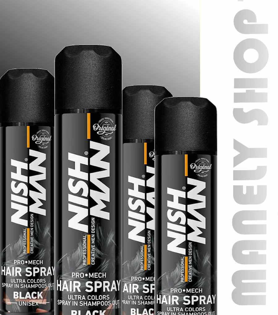 اسپری رنگ مو نیشمن (اصل) مشکی 150 میل Nishman Color Hair Spray Black